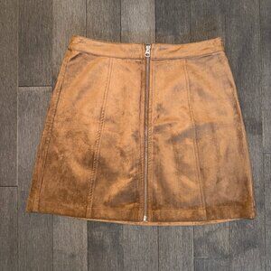 Wilfred Free Zip Up A-line Mini Skirt Vegan Suede Size Small